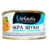 Ікра щуки пробійна, слабо солена Veladis - Веладис жерсть банку 120 грам.