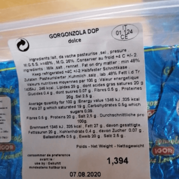 Сир Горгонзола DOP 48% Італія (вага від 0.5кг) ціна вказана за 1кг