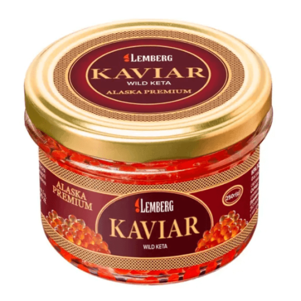 Икра лососевая Кеты ТМ "LEMBERG" 250г Premium