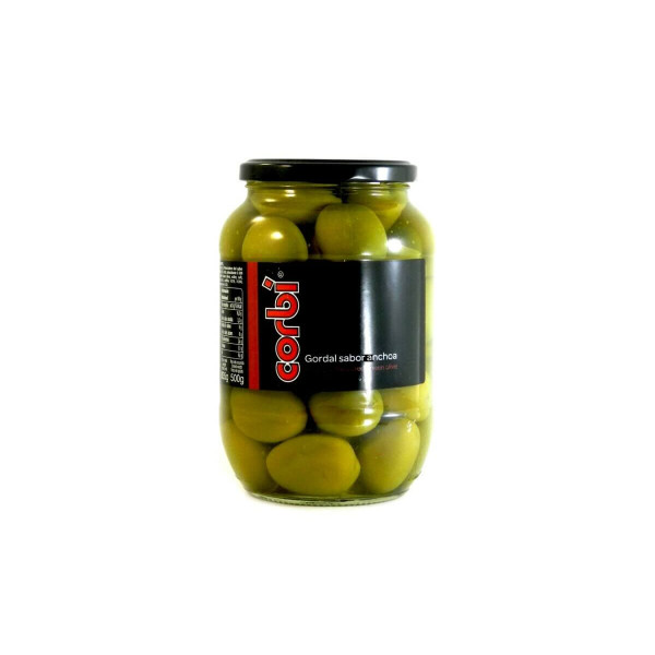 Оливки зелені супер-гіганти з кісточкою Corbi Asetuna gordal sabor anchoa 500г