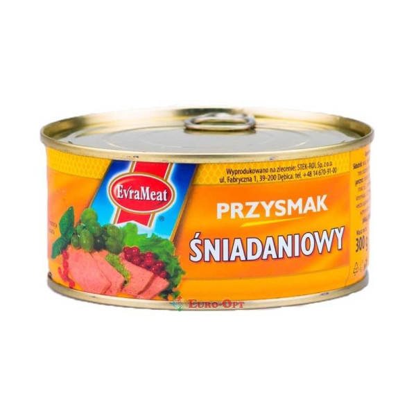 Паштет завтрак деликатесный Przysmak Sniadaniowy Evra Meat 300г