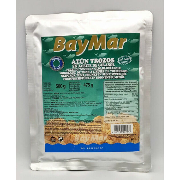 Тунец кусочками в подсолнечном масле BayMar ATUN Trozos Bolsa 500г